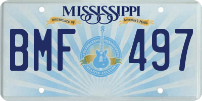 MS license plate BMF497