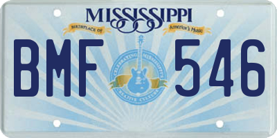 MS license plate BMF546