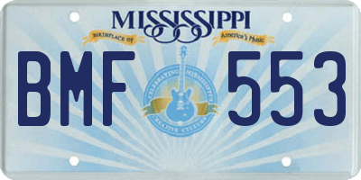 MS license plate BMF553