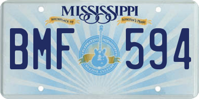 MS license plate BMF594