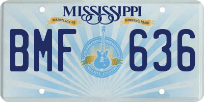 MS license plate BMF636