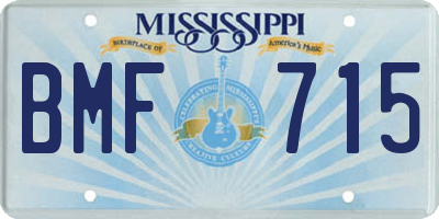 MS license plate BMF715
