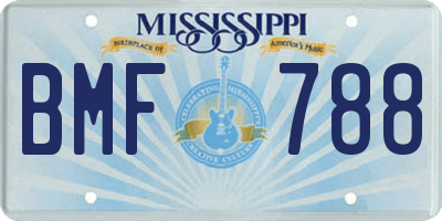 MS license plate BMF788
