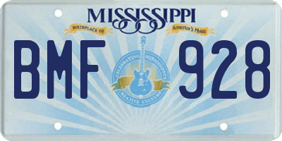 MS license plate BMF928