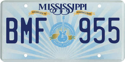 MS license plate BMF955
