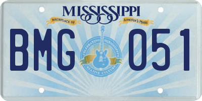MS license plate BMG051
