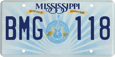 MS license plate BMG118