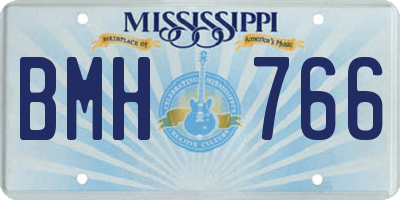 MS license plate BMH766