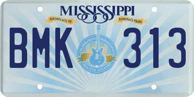 MS license plate BMK313
