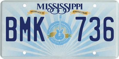 MS license plate BMK736