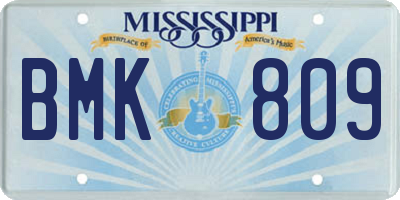 MS license plate BMK809
