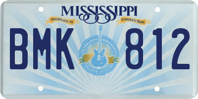 MS license plate BMK812