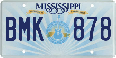 MS license plate BMK878