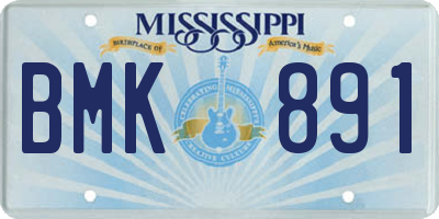MS license plate BMK891