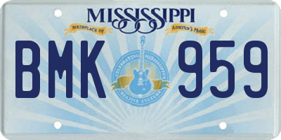 MS license plate BMK959