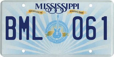 MS license plate BML061