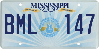 MS license plate BML147