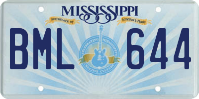 MS license plate BML644