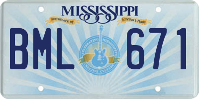 MS license plate BML671