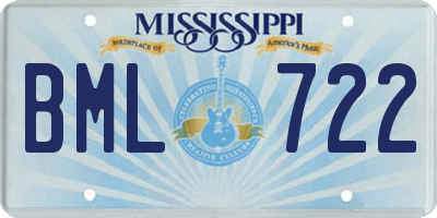 MS license plate BML722