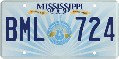 MS license plate BML724