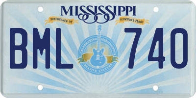 MS license plate BML740