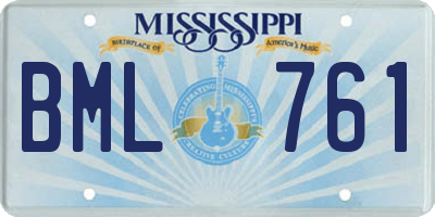 MS license plate BML761