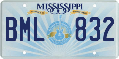 MS license plate BML832
