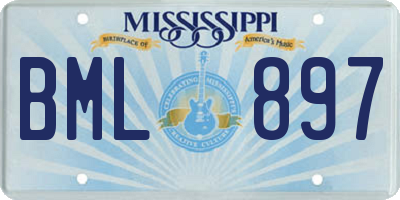 MS license plate BML897