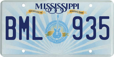 MS license plate BML935