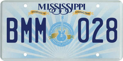 MS license plate BMM028
