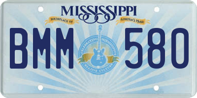 MS license plate BMM580