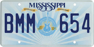 MS license plate BMM654