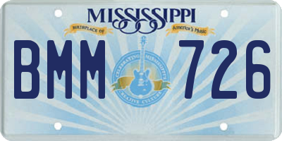MS license plate BMM726