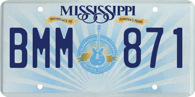 MS license plate BMM871