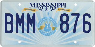 MS license plate BMM876