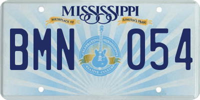 MS license plate BMN054