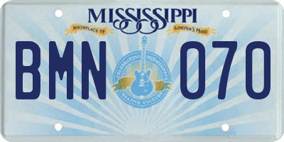 MS license plate BMN070
