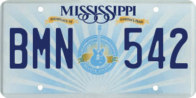MS license plate BMN542