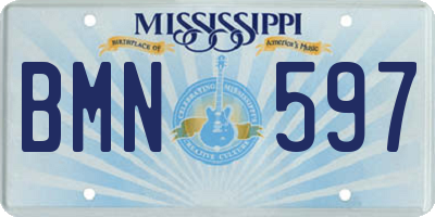 MS license plate BMN597
