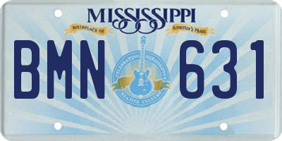 MS license plate BMN631