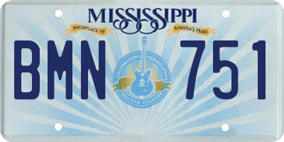 MS license plate BMN751