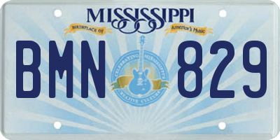 MS license plate BMN829