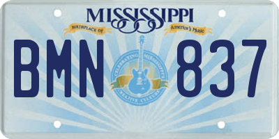 MS license plate BMN837