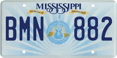 MS license plate BMN882
