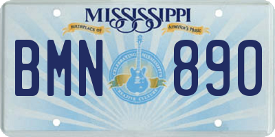 MS license plate BMN890