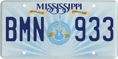 MS license plate BMN933