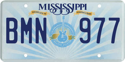 MS license plate BMN977