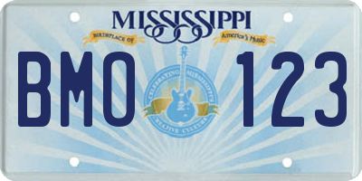 MS license plate BMO123