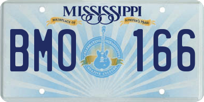 MS license plate BMO166